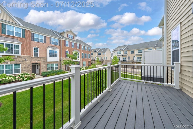2825 Ridington Rd, Ann Arbor, MI 48105 - deck featuring a residential view and a lawn
