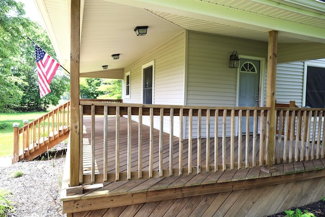 11731 Birch Run Rd, Birch Run, MI 48415 - wooden porch featuring stairs