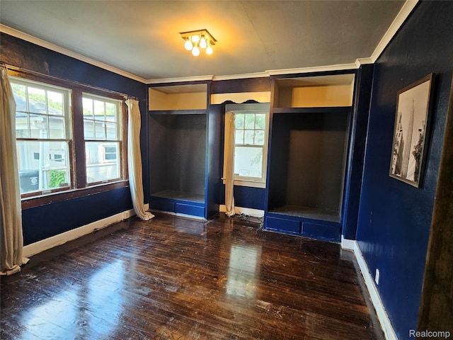 607 Roome Ct, Flint, MI 48503 - unfurnished bedroom with hardwood / wood-style floors, multiple windows, and crown molding