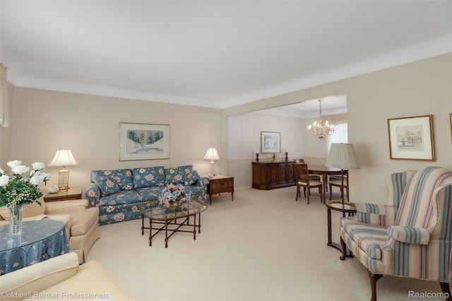 21600 Eastbrook Ct, Grosse Pointe Woods, MI 48236 - living room with carpet flooring and a chandelier