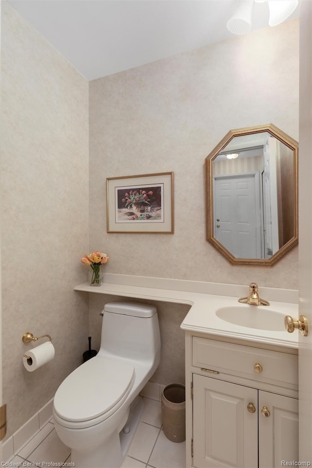 21600 Eastbrook Ct, Grosse Pointe Woods, MI 48236 - bathroom with vanity and tile patterned flooring