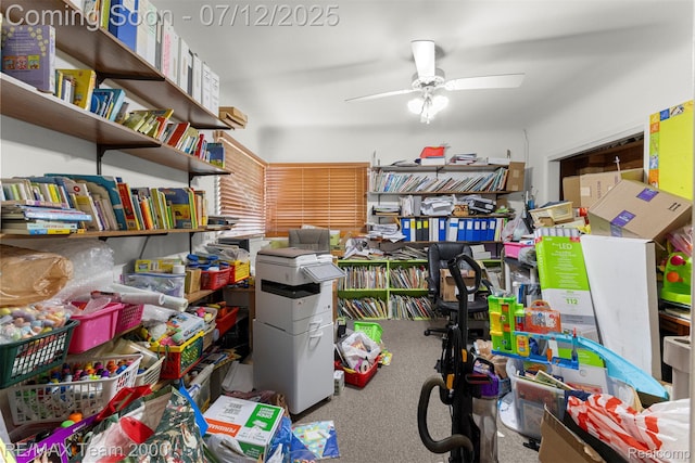 27055 Ann Arbor Trl, Dearborn Heights, MI 48127 - storage area featuring ceiling fan
