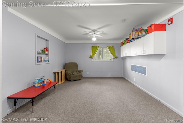 27055 Ann Arbor Trl, Dearborn Heights, MI 48127 - sitting room with ceiling fan and carpet