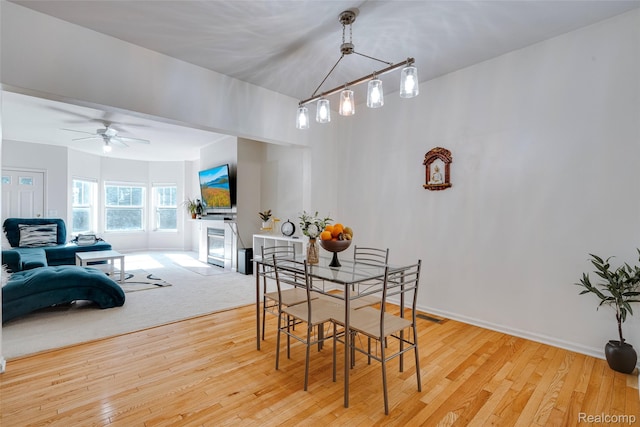 41666 Tera Ln, Novi, MI 48375 - dining room featuring wood finished floors and a ceiling fan