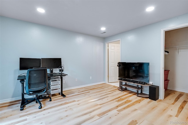 41666 Tera Ln, Novi, MI 48375 - office area featuring wood finished floors and recessed lighting