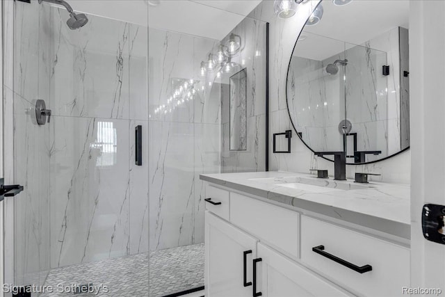 411 S Old Woodward Ave Unit 924, Birmingham, MI 48009 - full bathroom featuring a marble finish shower and vanity