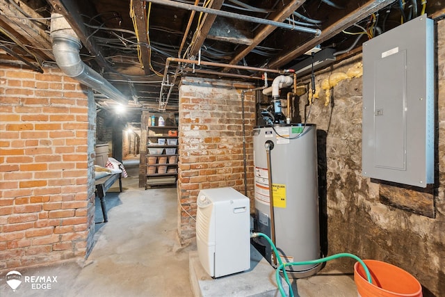 616 S Warren Ave, Saginaw, MI 48607 - unfinished below grade area featuring gas water heater and electric panel