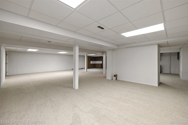 3546 Bloomfield Club Dr, Bloomfield Hills, MI 48301 - finished below grade area featuring carpet flooring and a paneled ceiling