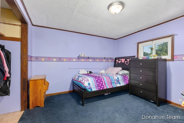 4875 Ferris Ave, Newaygo, MI 49337 - bedroom featuring ornamental molding and a textured ceiling