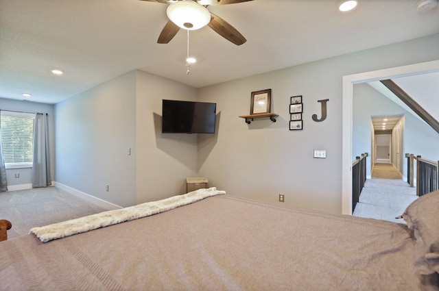 12529 E Tuscola Rd, Frankenmuth, MI 48734 - bedroom with carpet flooring, recessed lighting, and a ceiling fan