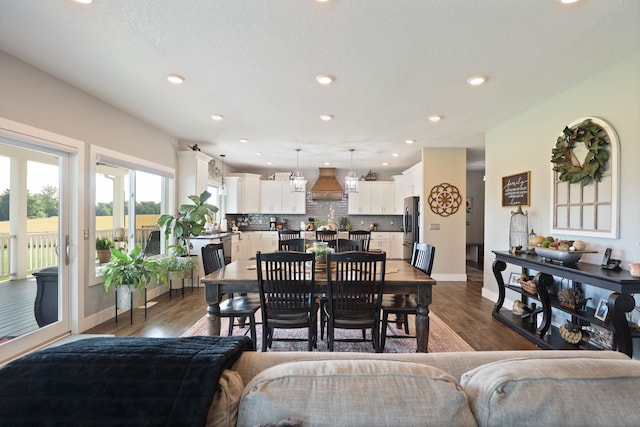 12529 E Tuscola Rd, Frankenmuth, MI 48734 - dining room with dark wood-style floors and recessed lighting