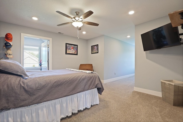12529 E Tuscola Rd, Frankenmuth, MI 48734 - bedroom featuring carpet, recessed lighting, and ceiling fan