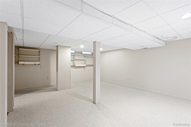 20918 W Glen Haven Cir, Novi, MI 48167 - finished below grade area with carpet floors, a drop ceiling, and recessed lighting