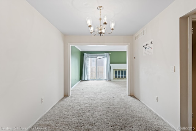 20918 W Glen Haven Cir, Novi, MI 48167 - corridor with a chandelier and carpet flooring