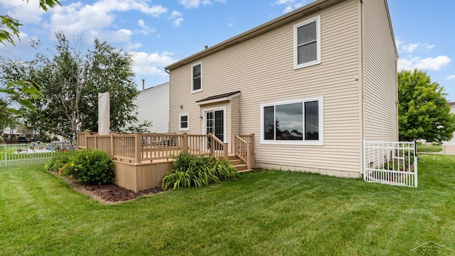 3244 Pine Run Dr, Swartz Creek, MI 48473 - rear view of property featuring a wooden deck