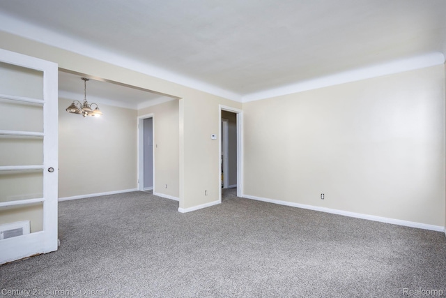 20510 Rosemont Ave, Detroit, MI 48219 - unfurnished room featuring carpet and a chandelier