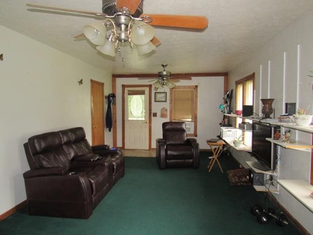 3105 N 26th St, Kalamazoo, MI 49048 - living area with ceiling fan and carpet flooring