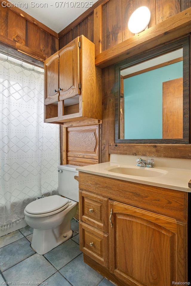 7536 Arcola St, Westland, MI 48185 - bathroom with tile patterned flooring, vanity, and curtained shower