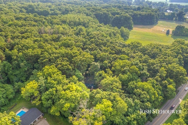 678 Pierce Rd, Plainwell, MI 49080 - bird's eye view of a heavily wooded area