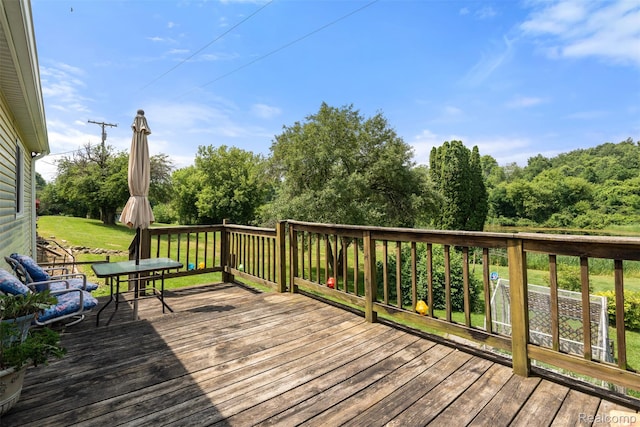 2650 N Lake George Rd, Metamora, MI 48455 - deck featuring a yard