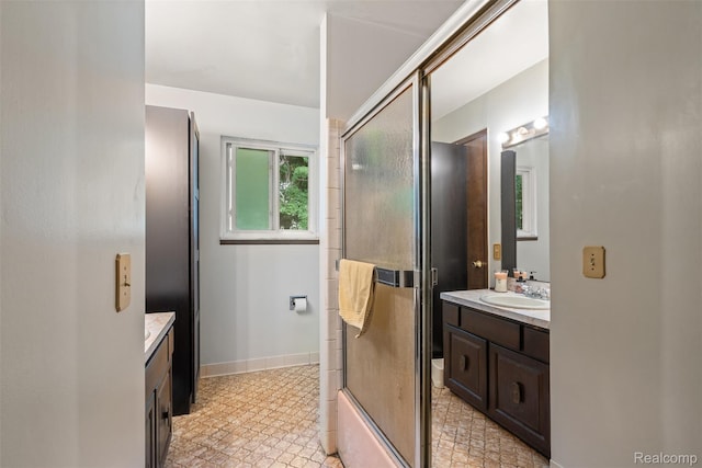 2650 N Lake George Rd, Metamora, MI 48455 - bathroom featuring vanity and a shower with shower door