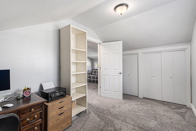 412 N Robert St, Ludington, MI 49431 - office featuring vaulted ceiling and carpet floors