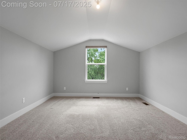 482 Wilson St, Ferndale, MI 48220 - additional living space featuring vaulted ceiling and carpet
