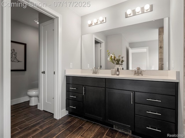 482 Wilson St, Ferndale, MI 48220 - full bathroom featuring double vanity and wood tiled floors