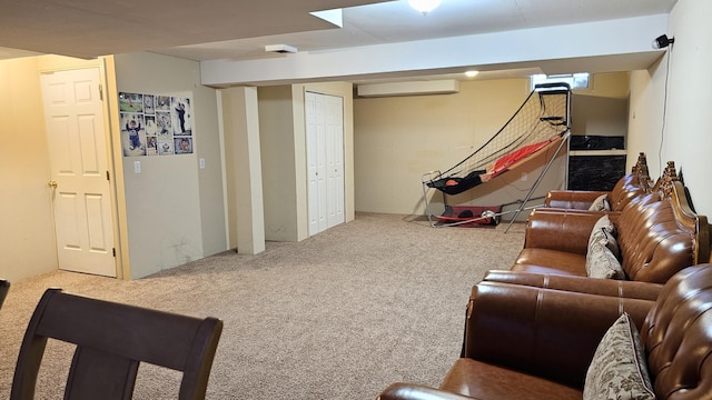 157 Carson Dr Unit 175, Westland, MI 48185 - carpeted living area featuring an AC wall unit