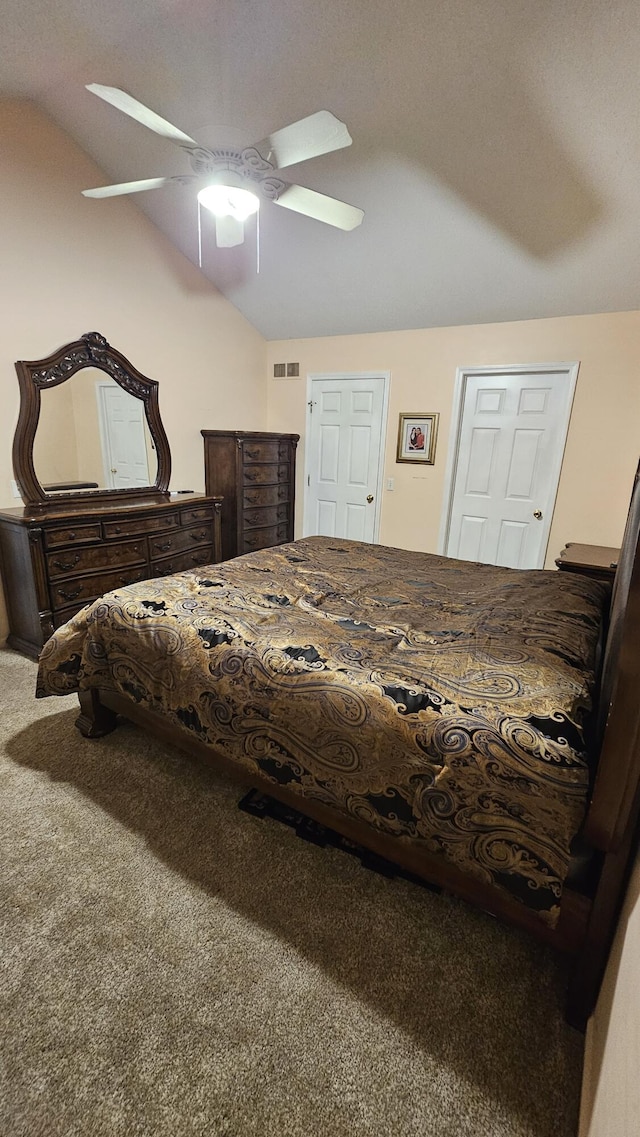 157 Carson Dr Unit 175, Westland, MI 48185 - carpeted bedroom with lofted ceiling and a ceiling fan