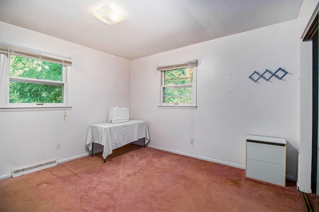 1560 G Ave W, Kalamazoo, MI 49009 - empty room with a baseboard radiator, healthy amount of natural light, carpet flooring, and a textured ceiling