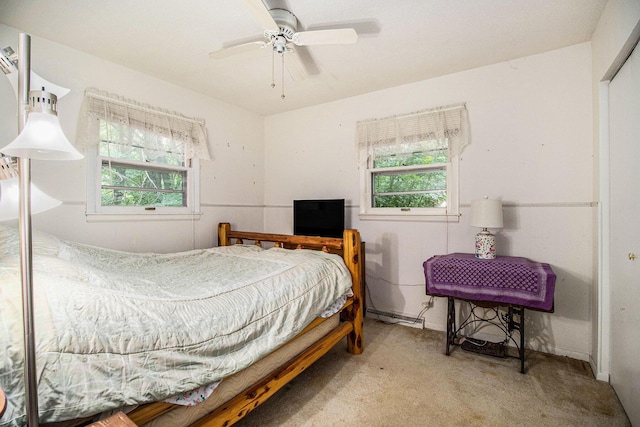 1560 G Ave W, Kalamazoo, MI 49009 - bedroom featuring carpet, multiple windows, and ceiling fan