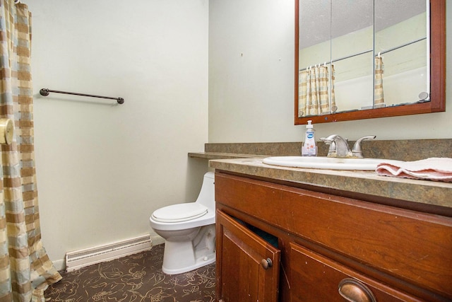 1560 G Ave W, Kalamazoo, MI 49009 - bathroom featuring a baseboard radiator, vanity, and tile patterned floors