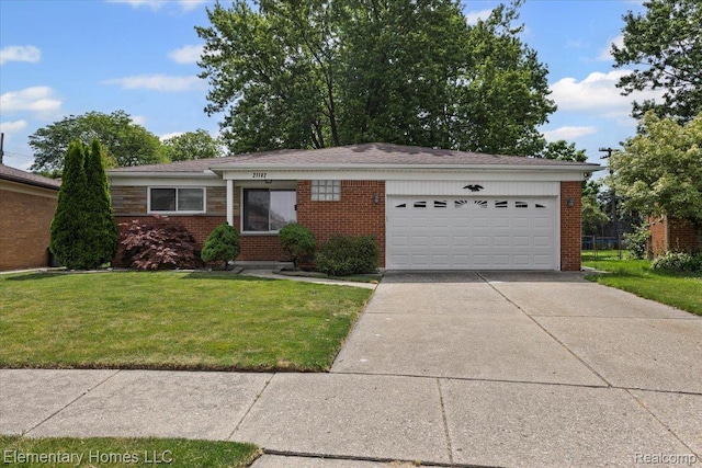 21142 Michael Ct, Saint Clair Shores, MI 48081 - view of front of home featuring brick siding, a garage, a front yard, and driveway