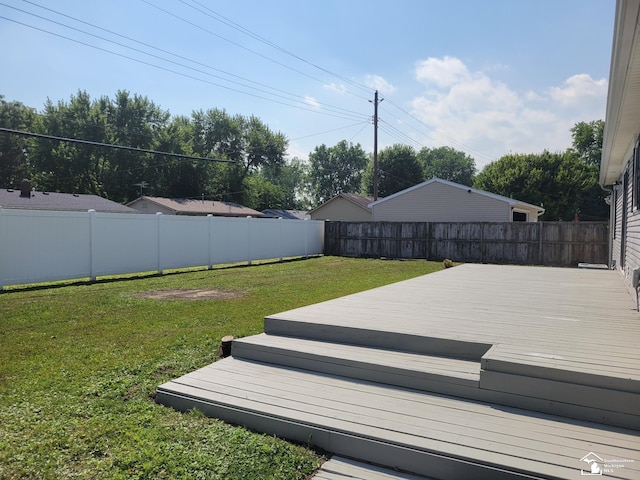 2844 1st St, Monroe, MI 48162 - fenced backyard with a deck