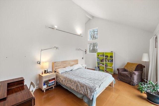 7227 Wheeler Rd, Whitmore Lake, MI 48189 - bedroom featuring high vaulted ceiling