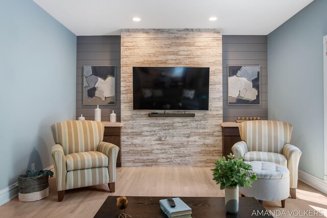 8608 Woodruff Dr SW, Byron Center, MI 49315 - living area featuring wood finished floors and recessed lighting