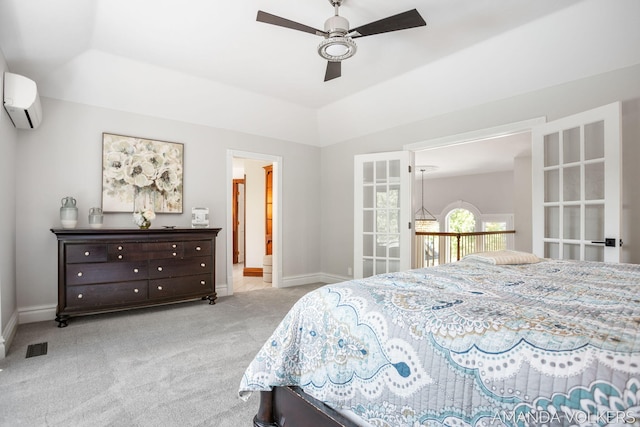 8608 Woodruff Dr SW, Byron Center, MI 49315 - bedroom featuring an AC wall unit, carpet flooring, and ceiling fan