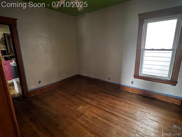 566 Elm St, Wyandotte, MI 48192 - spare room featuring wood finished floors and plenty of natural light