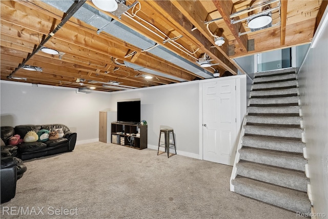 1406 Country View Ln, Flint, MI 48532 - finished basement with stairway and carpet floors