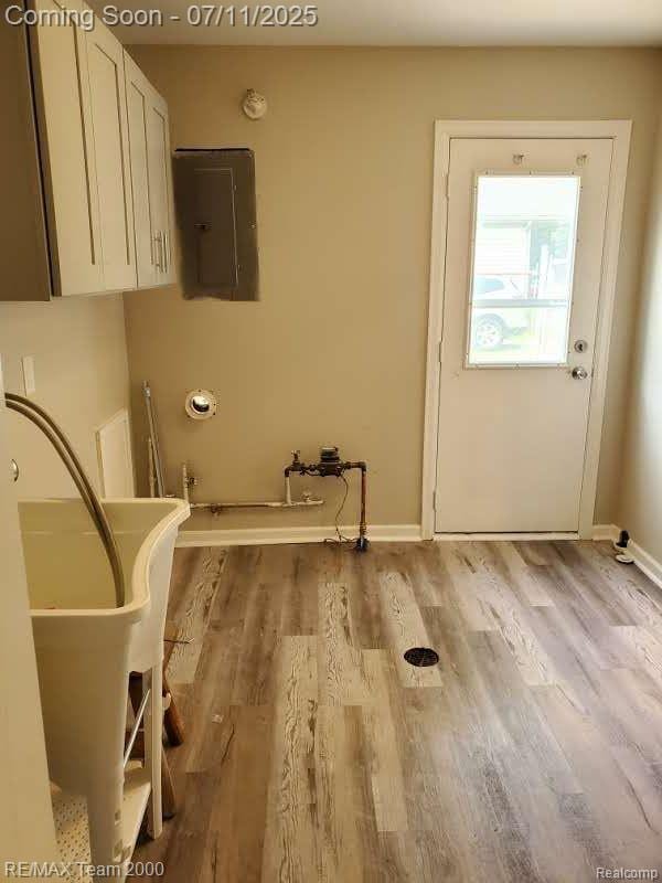 4638 Gertrude St, Dearborn Heights, MI 48125 - bathroom with electric panel and wood finished floors
