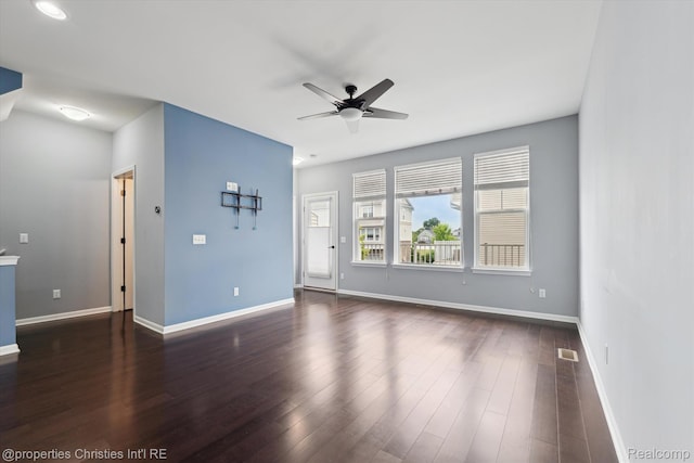 1051 N Sherman Dr Unit B19, Royal Oak, MI 48067 - unfurnished room with a ceiling fan and dark wood-style floors