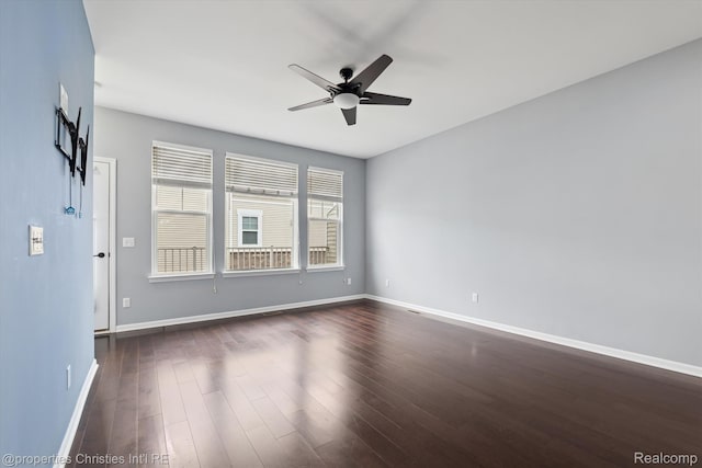 1051 N Sherman Dr Unit B19, Royal Oak, MI 48067 - unfurnished room featuring a ceiling fan and dark wood-style floors