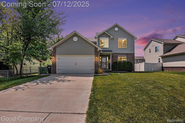 2920 Hartline Dr, Rochester Hills, MI 48309 - traditional-style house with brick siding, concrete driveway, and an attached garage