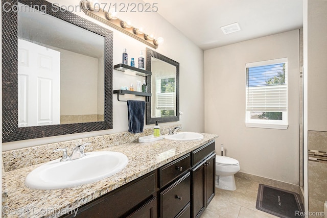 2920 Hartline Dr, Rochester Hills, MI 48309 - full bathroom with double vanity and tile patterned floors