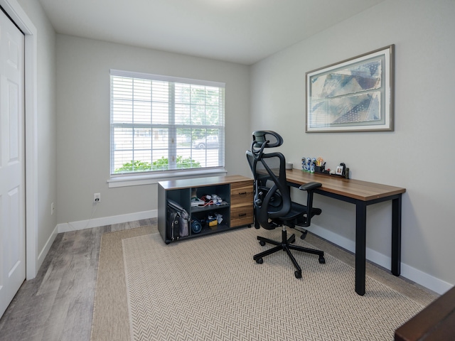 3740 Pristine Ave, Kalamazoo, MI 49048 - office area featuring baseboards and wood finished floors