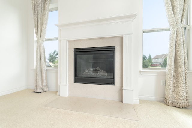 4215 Chandi Ct, Ypsilanti, MI 48197 - detailed view of carpet flooring and a fireplace with flush hearth