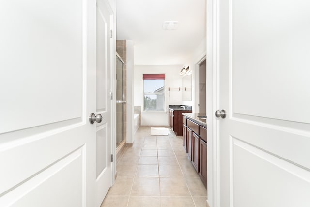 4215 Chandi Ct, Ypsilanti, MI 48197 - full bath featuring a shower stall, vanity, and tile patterned floors