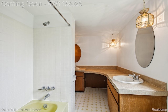 36819 Maas Dr, Sterling Heights, MI 48312 - full bathroom featuring vanity, shower / washtub combination, and tile patterned floors