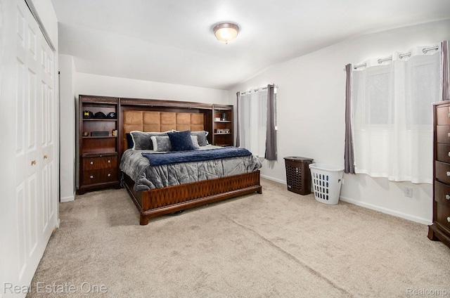 8477 Church Rd, Grosse Ile, MI 48138 - bedroom with carpet, lofted ceiling, and a closet